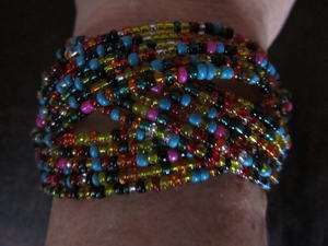 Beaded bangle bracelet beads jewelry multicolored new  