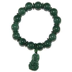 Elastic Jade Bracelet with Buddha Charm (China)  