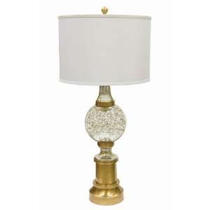   One Light Table Lamp in Satin Brass and Antique