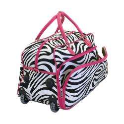   Traveler 21 inch Zebra Carry On Rolling Duffel Bag  
