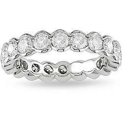 18k White Gold Womens 2ct TDW Diamond Eternity Wedding Ring (G H, SI 