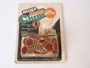 Vintage 1983 Mega Bingo Chips Transparent Magnetic MIP  