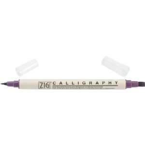  Zig Memory System Calligraphy Dual Tip Marker, Aubergine 