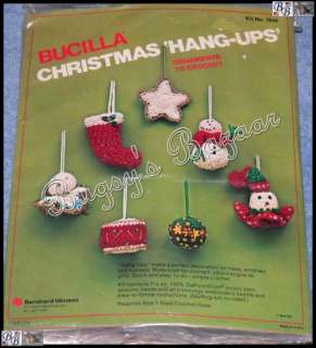 Bucilla CHRISTMAS HANG UPS Ornaments to Crochet Kit  with Sequins 