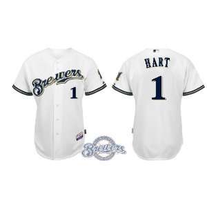 Milwaukee Brewers Authentic MLB Jerseys #1 Corey Hart White Cool Base 