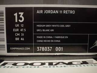 2010 Nike Air Jordan XI 11 Retro COOL GREY WHITE PATENT LEATHER DS NEW 