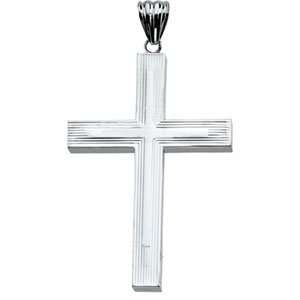  R4298 Sterling 57.50X38.50 Mm Hollow Cross Jewelry