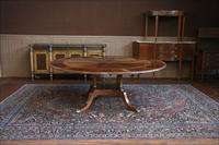 Large Round Mahogany Dining Table w/ Leaves  Perimeter  