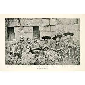  1915 Print Quechua Indians Andes Mountains Peru South 
