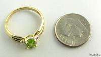PERIDOT RING   Solid 10k Yellow Gold 1ct Oval Solitaire Diamond 