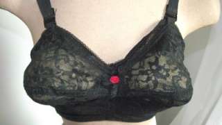E6) NEW old stock Vintage Pointy bullet Bra BLACK or WHITE LACE+New 