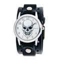 Nemesis Womens Mystery Skull Leather Band Watch 