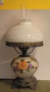 1967 GIM Milk Glass Victorian Hurricane GWTW Table Lamp  