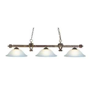   14 Inch, Tiffany Bronze with White Tile Glass Shades