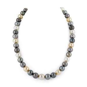11mm Tahitian & Golden South Sea Multicolor Pearl Necklace   AAAA 