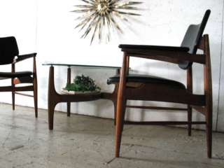 Danish Modern Teak Glass Sculptural Coffee Table Side Table   Pearsall 