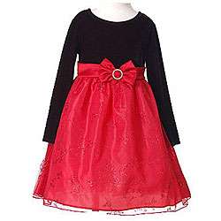 Bonnie Jean Girls Red Holiday Christmas Dress  Size 6  