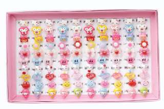 Wholesale 100pc Adjustable Resin Lucite Kids Rings 146  