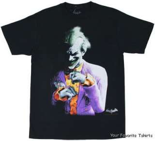   DC Comics Batman Arkham City Grimacing Joker Adult Shirt S XXL  