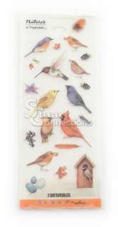 NEW Lot of 6 Hallmark Natures Sketchbook Bird Stickers  