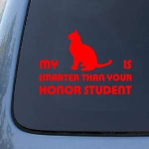 HONOR STUDENT   CAT   Vinyl Car Decal Sticker #1526  Vinyl Color Red