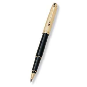   88 Gold Plated Cap with Black Barrel Rollerball Pen