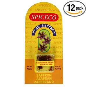 Syrene Saffron, .5 Gram Packets (Pack of 12)  Grocery 