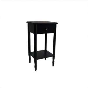Cheungs Rattan Wooden End Table with One Drawer in Brown and Black FP 