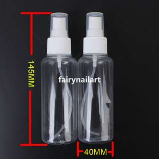 2x 100ml Reusable Empty PVC Bottles Spray Atomizer Bottle Transparent 