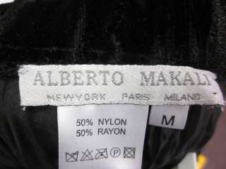 ALBERTO MAKALI Black Velvet Below Knee Skirt Sz M  
