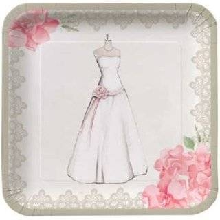 Antique Bridal Shower 7 inch Deep Dish Paper Plates 8 Per Pack