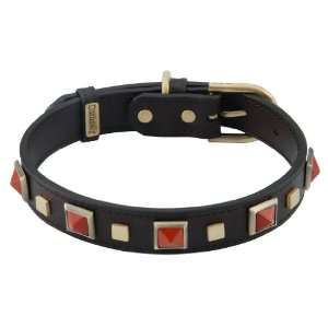   Dog Collar With Red Jasper Pyramid Cabochon   Small