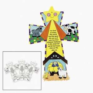  Card Stock Color Your Own Nativity Crosses   Craft Kits 