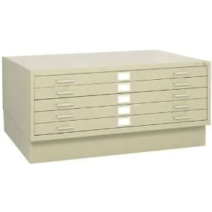  37 W 5 Drawer Steel Flat File with Base FHA005 Office 