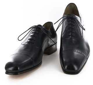 New $825 Santoni Navy Blue Shoes 9/8  