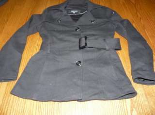 Kenneth Cole Reaction Pea Coat Jacket Black Size Small  