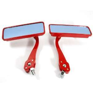 Red Alloy Motorcycle Motorbike Rear View Side Mirrror Brand New 10mm 