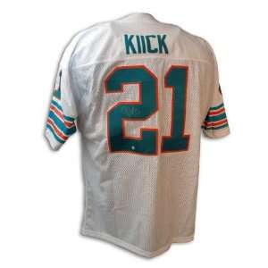  Jim Kiick Miami Dolphins Autographed White Throwback 