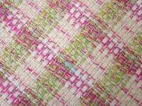 CARLISLE Silk Cotton Wool Blend Pink Green Pencil Skirt 6  
