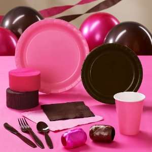  BuySeasons Brown & Hot Pink Deluxe Party Kit (24 Guests 
