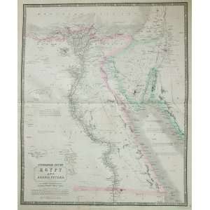  AK Johnston Map of Egypt and Arabia Petrza (1850) Office 
