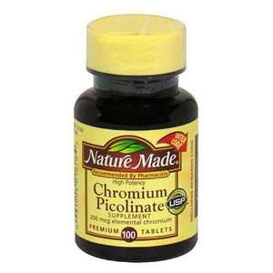  Nature Made Chromium Picolinate 200mcg, 100 Tablets 
