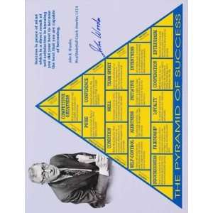  John Wooden Signed+uninscribed Pyramid Of Success Rare 