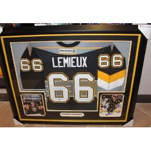 Mario Lemieux Autographed Jersey   ~ Custom Framed  Sports 