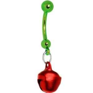  Handcrafted Red Jingle Bell Belly Ring Jewelry