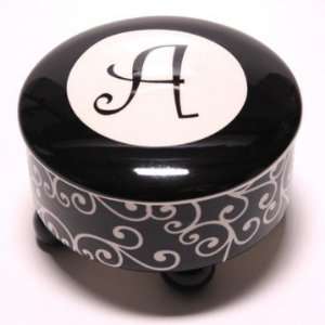 Monogrammed Trinket Box   Keepsake Jar with Her Initial  