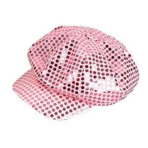 Girls Pink Sequin Hat Diva Dressup Party Favor Newsboy  