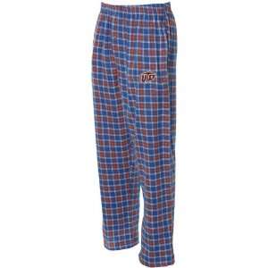 UTEP Miners Navy Blue Orange Plaid Match Up Flannel Pajama 
