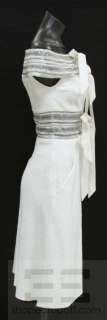 Valentino White Beaded Off the Shoulder Cocktail Dress NEW  