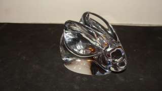ORREFORS CRYSTAL GLASS RABBIT FIGURINE PAPERWEIGHT  